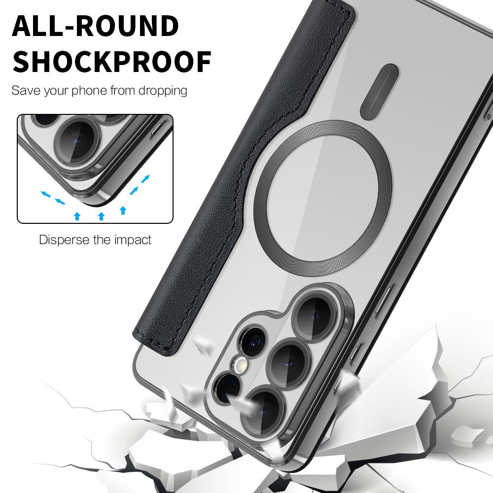 MagSafe cover til Samsung Galaxy S26 Ultra S948, Techsuit, SmartMag Book, Sort