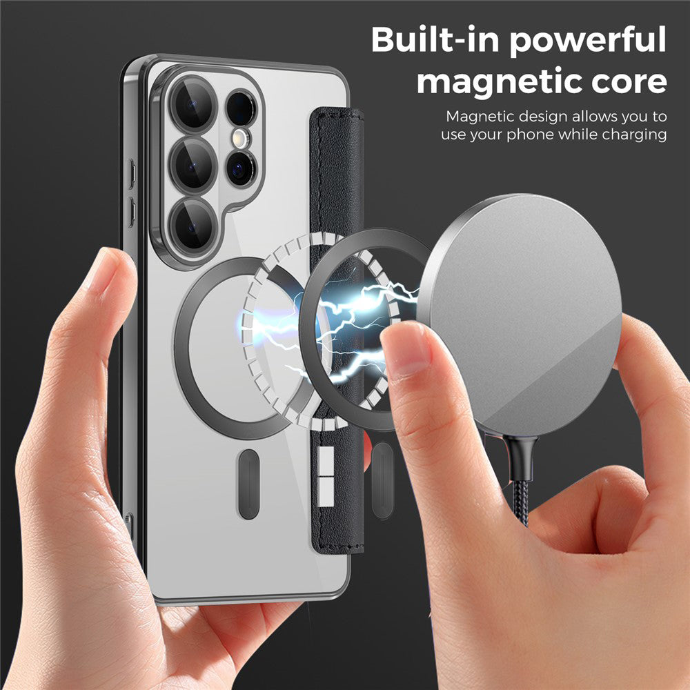 MagSafe cover til Samsung Galaxy S26 Ultra S948, Techsuit, SmartMag Book, Sort
