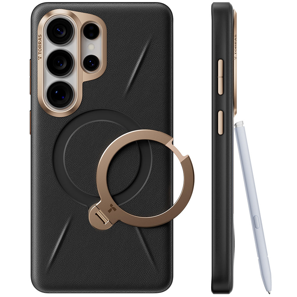 MagSafe cover til Samsung Galaxy S26 Ultra, Torras, QPRO Leather, Sort