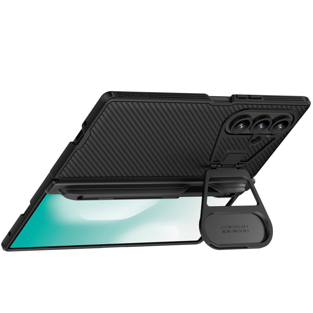 MagSafe-etui til Samsung Galaxy Z Fold7 F966, Nillkin, CamShield Prop med metalobjektivdæksel og S-Pen-holder, sort