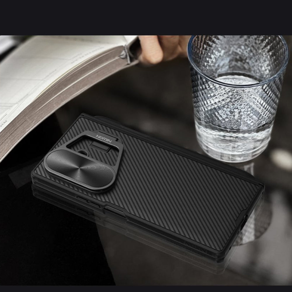 MagSafe-etui til Samsung Galaxy Z Fold7 F966, Nillkin, CamShield Prop med metalobjektivdæksel og S-Pen-holder, sort