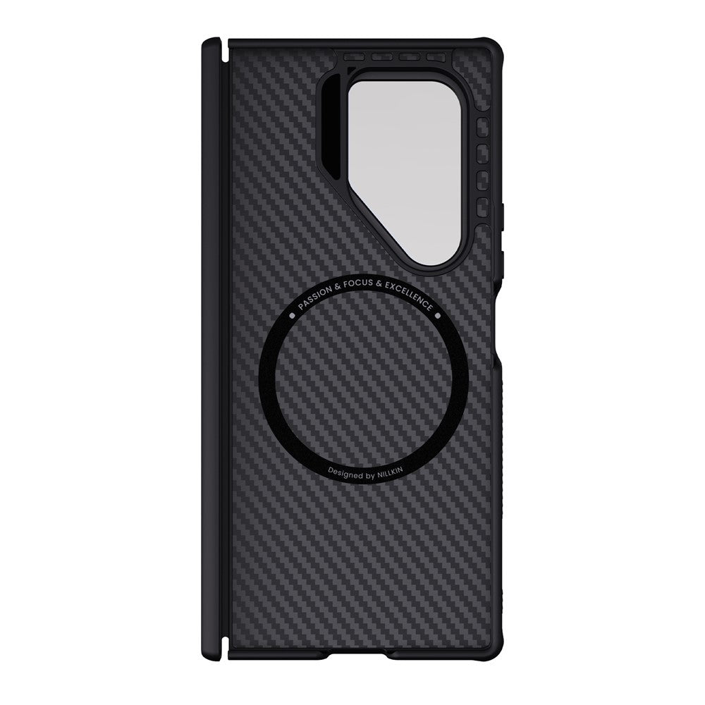 MagSafe-etui til Samsung Galaxy Z Fold7 F966, Nillkin, CarboProp med gennemsigtigt sort linsecover, sort