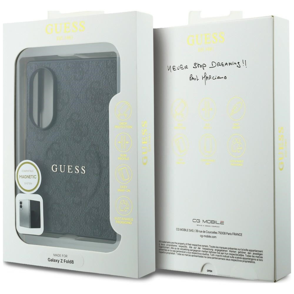 MagSafe-etui til Samsung Galaxy Z Fold8 F971, Guess, 4G Leather Classic, Sort