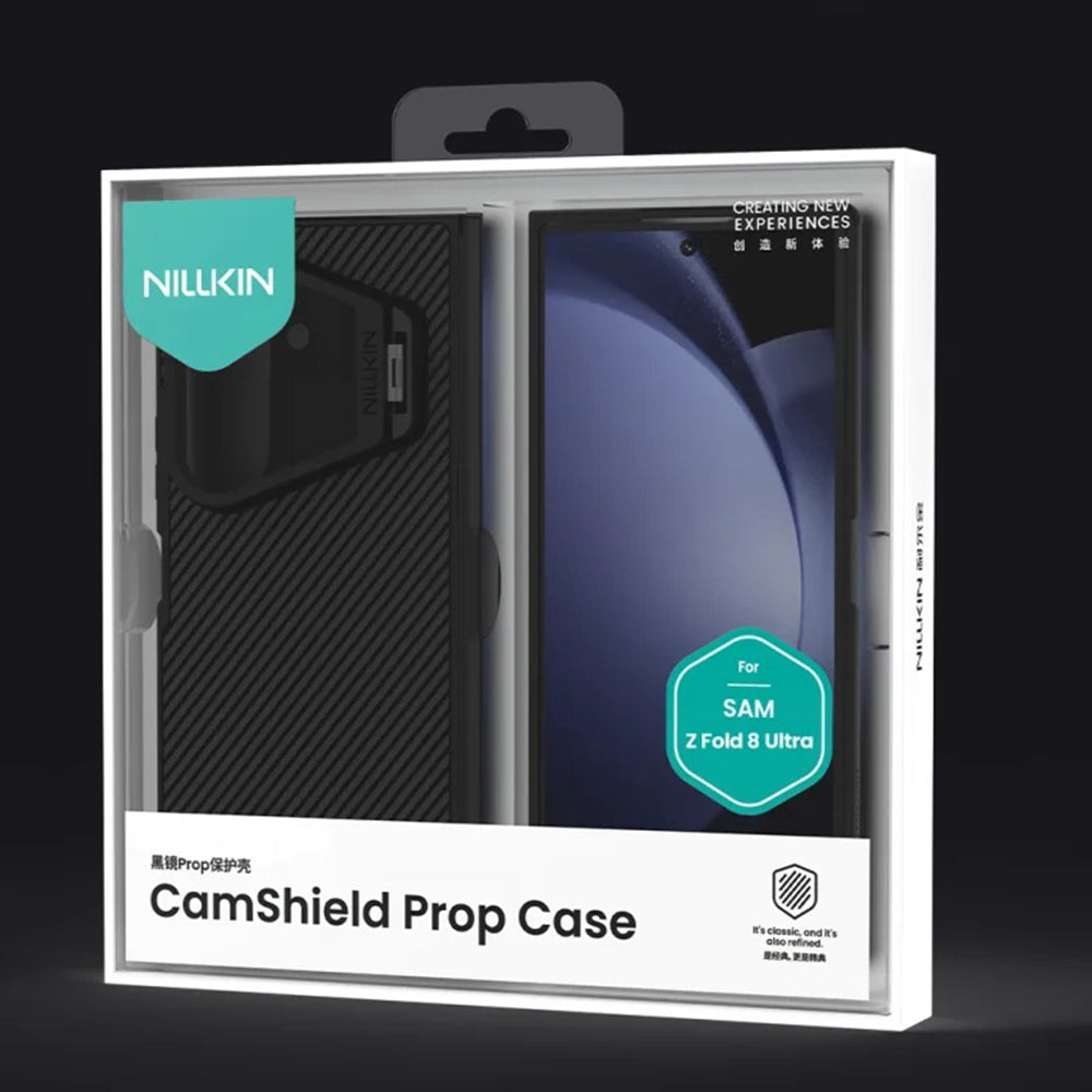 MagSafe-etui til Samsung Galaxy Z Fold8 Ultra F976, Nillkin, CamShield Prop med gennemsigtigt sort linsecover, sort