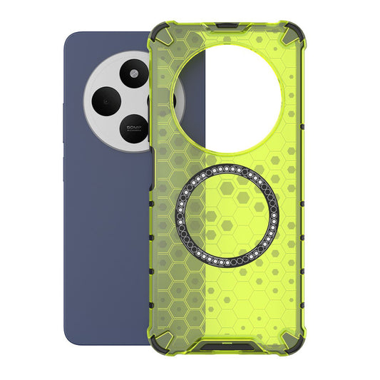 MagSafe-etui til Xiaomi Poco C75 / Redmi 14C, Techsuit, HoneyComb Shield, Grøn