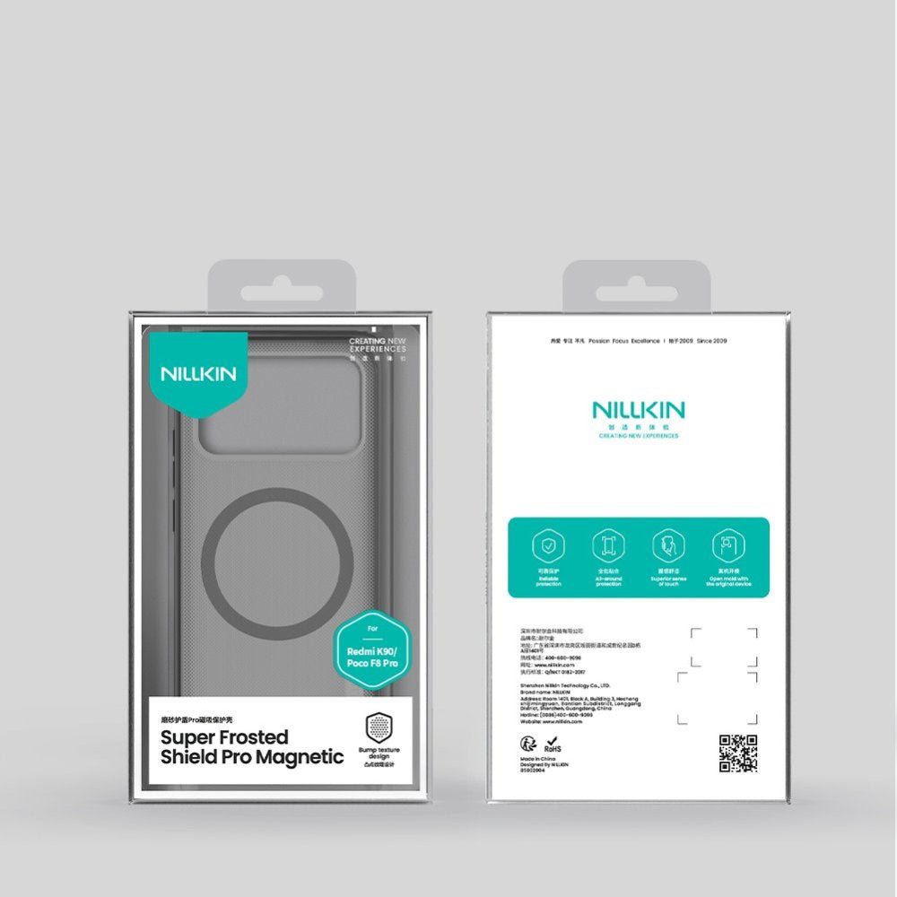 MagSafe-etui til Xiaomi Poco F8 Pro, Nillkin, Super Shield Pro, Sort Transparent Satin