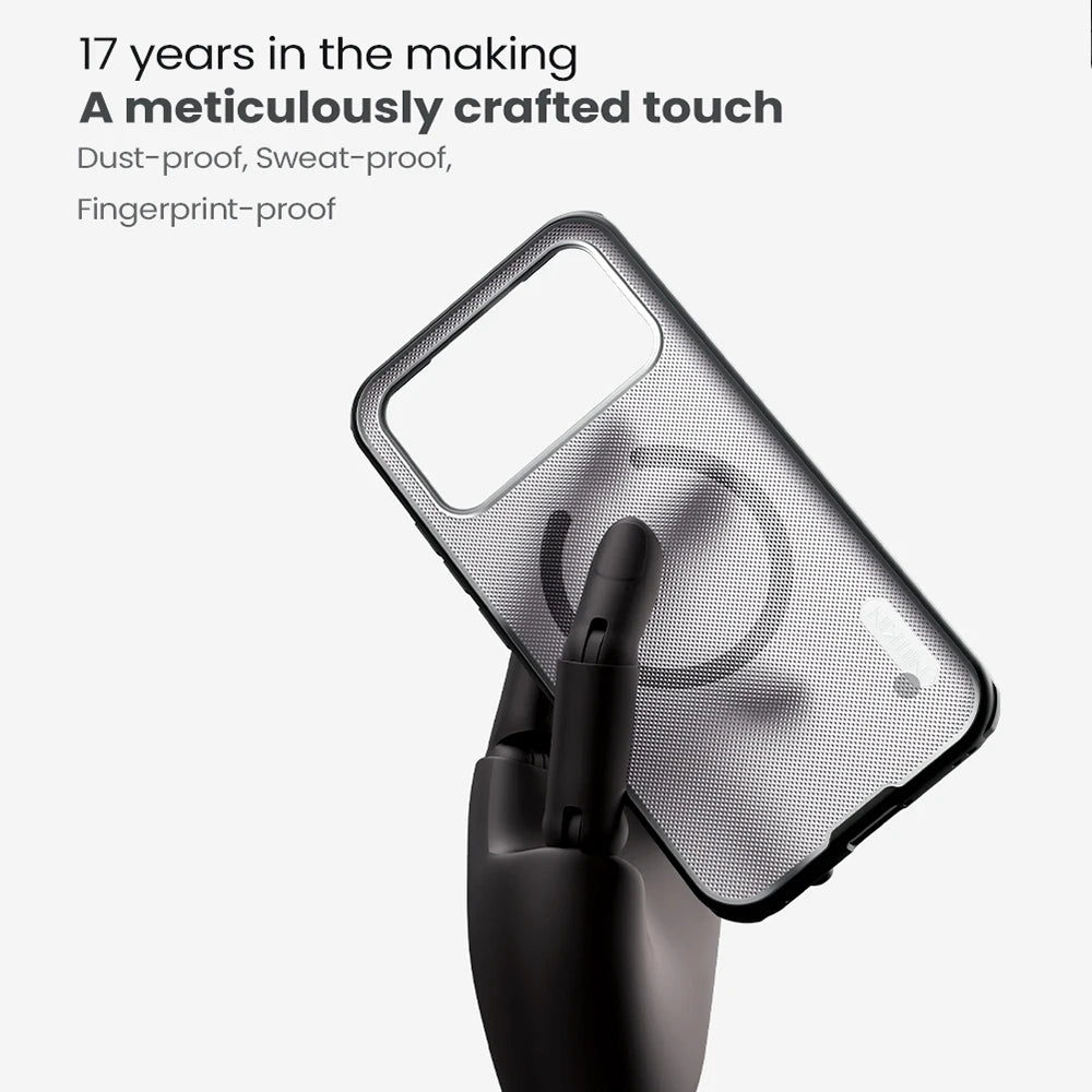 MagSafe-etui til Xiaomi Poco F8 Ultra, Nillkin, Super Shield Pro, Sort Transparent Satin