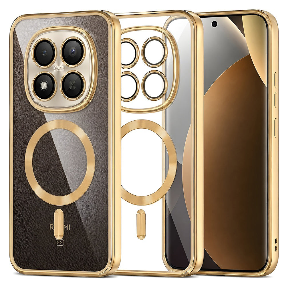 MagSafe Case for Xiaomi Poco M8 Pro / Redmi Note 15 Pro+ 5G, Techsuit, Luxury Crystal, Gold