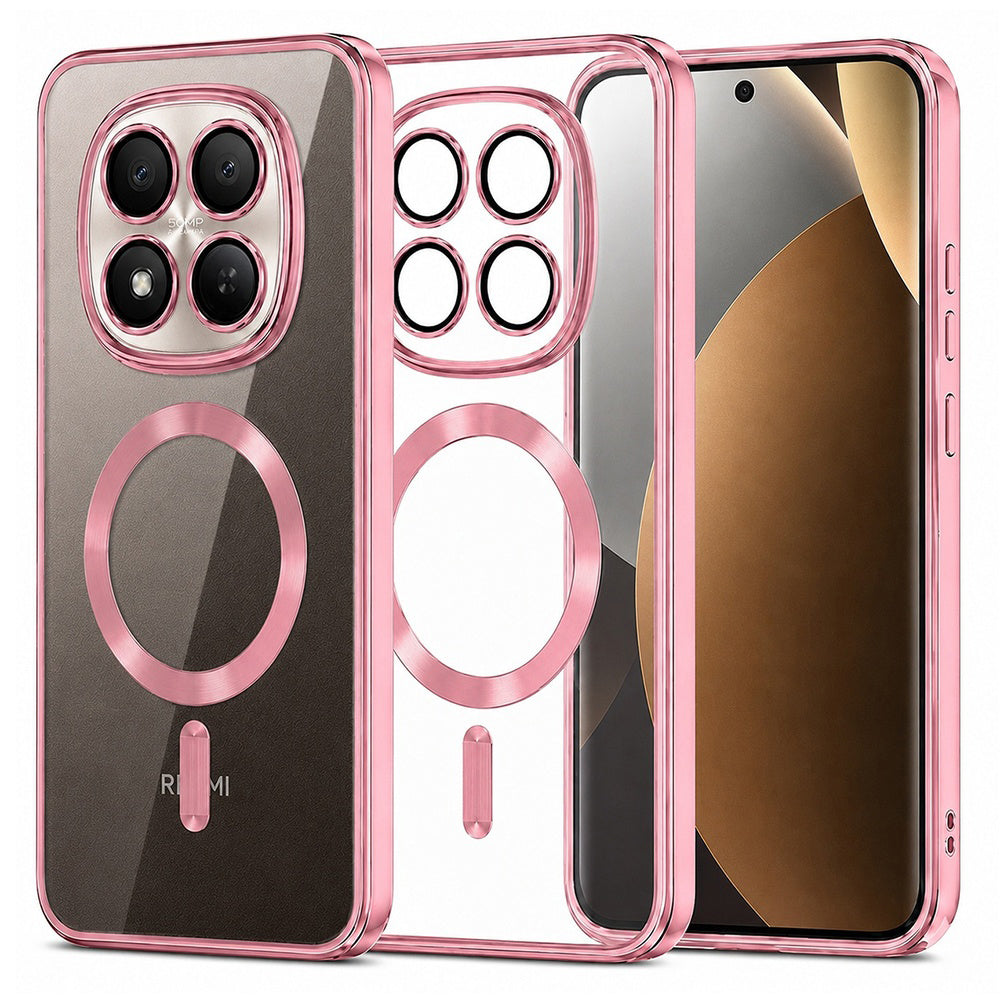 MagSafe-etui til Xiaomi Poco M8 Pro / Redmi Note 15 Pro+ 5G, Techsuit, Luxury Crystal, Pink