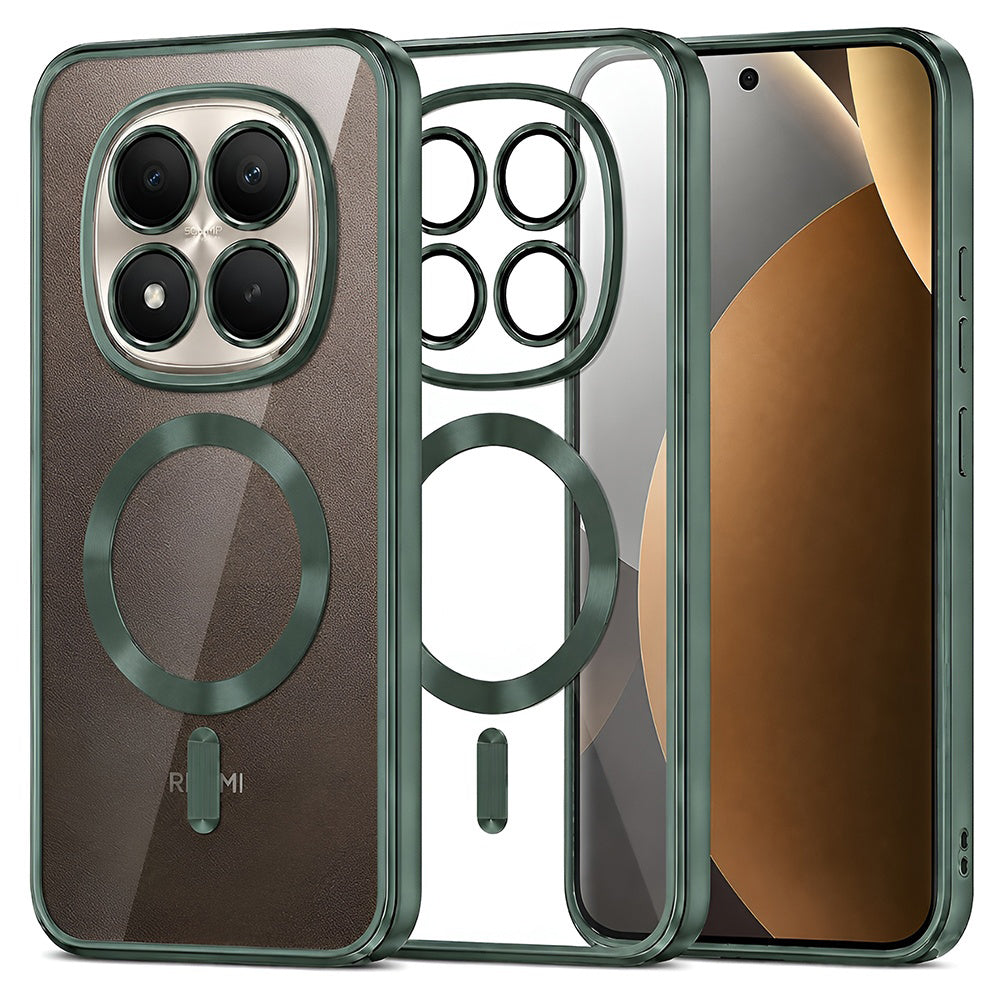 MagSafe-etui til Xiaomi Poco M8 Pro / Redmi Note 15 Pro+ 5G, Techsuit, Luxury Crystal, Mørkegrøn