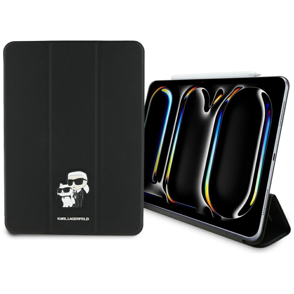 Etui til Apple iPad Pro 11 (2024), Karl Lagerfeld, Saffiano Karl & Choupette, Sort