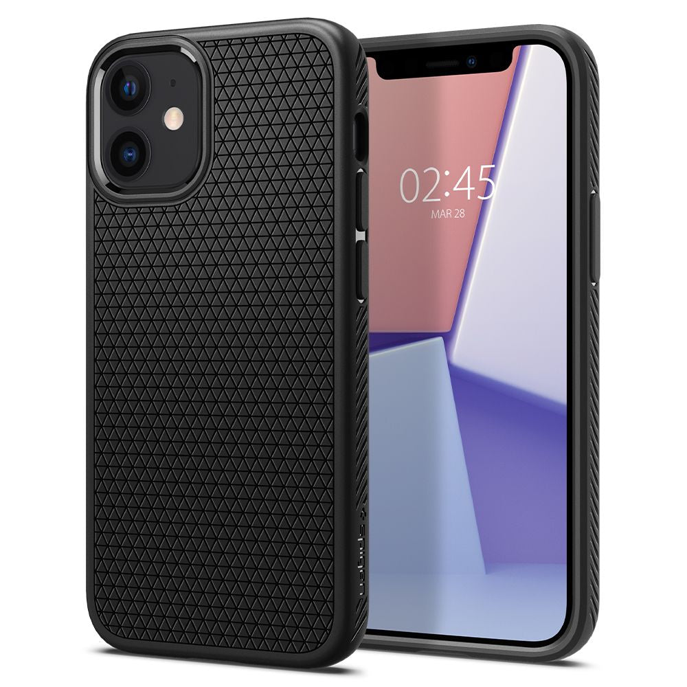 Cover til Apple iPhone 12 / 12 Pro, Spigen, Liquid Air, Sort ACS01701