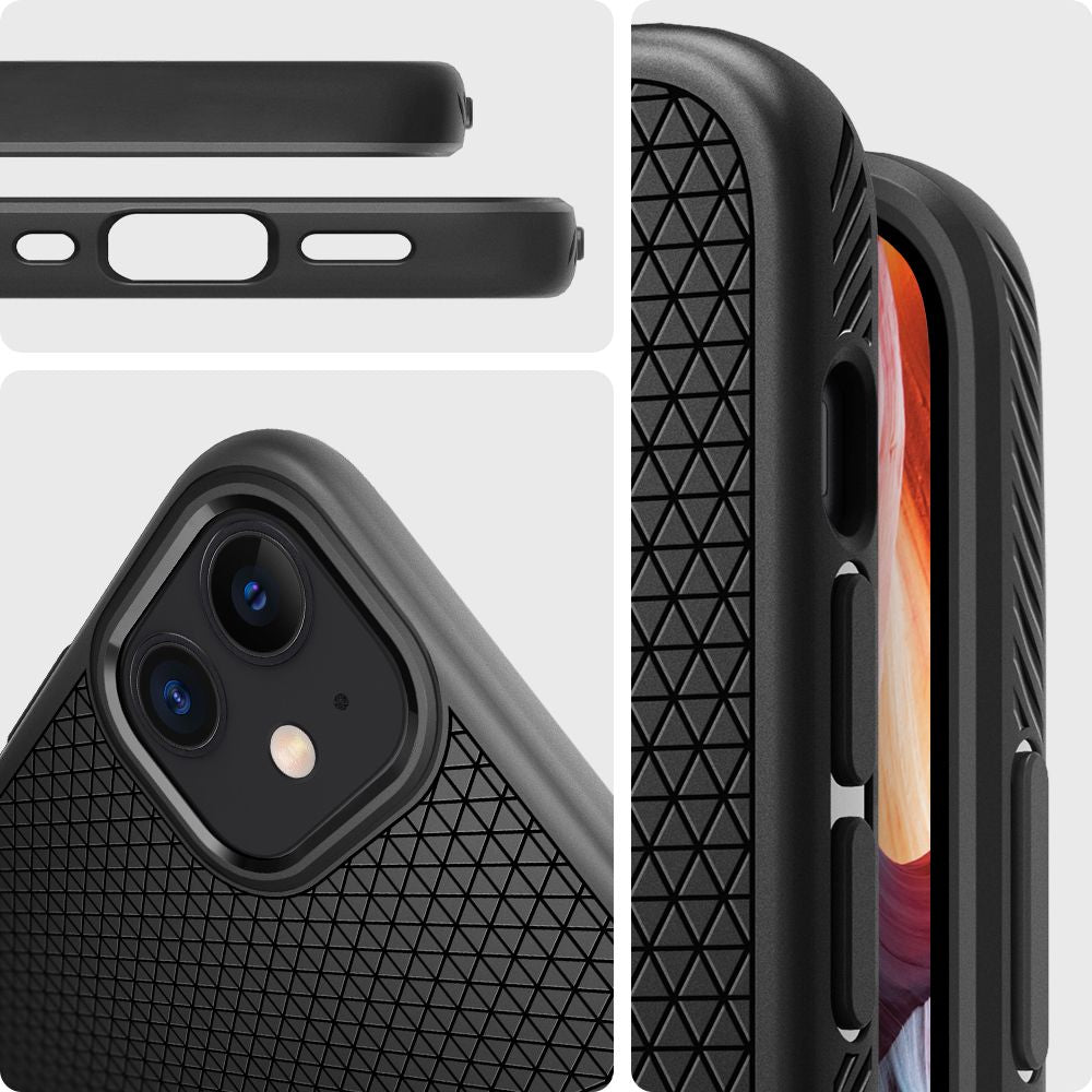 Cover til Apple iPhone 12 / 12 Pro, Spigen, Liquid Air, Sort ACS01701