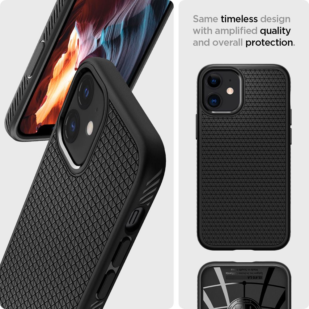Cover til Apple iPhone 12 / 12 Pro, Spigen, Liquid Air, Sort ACS01701