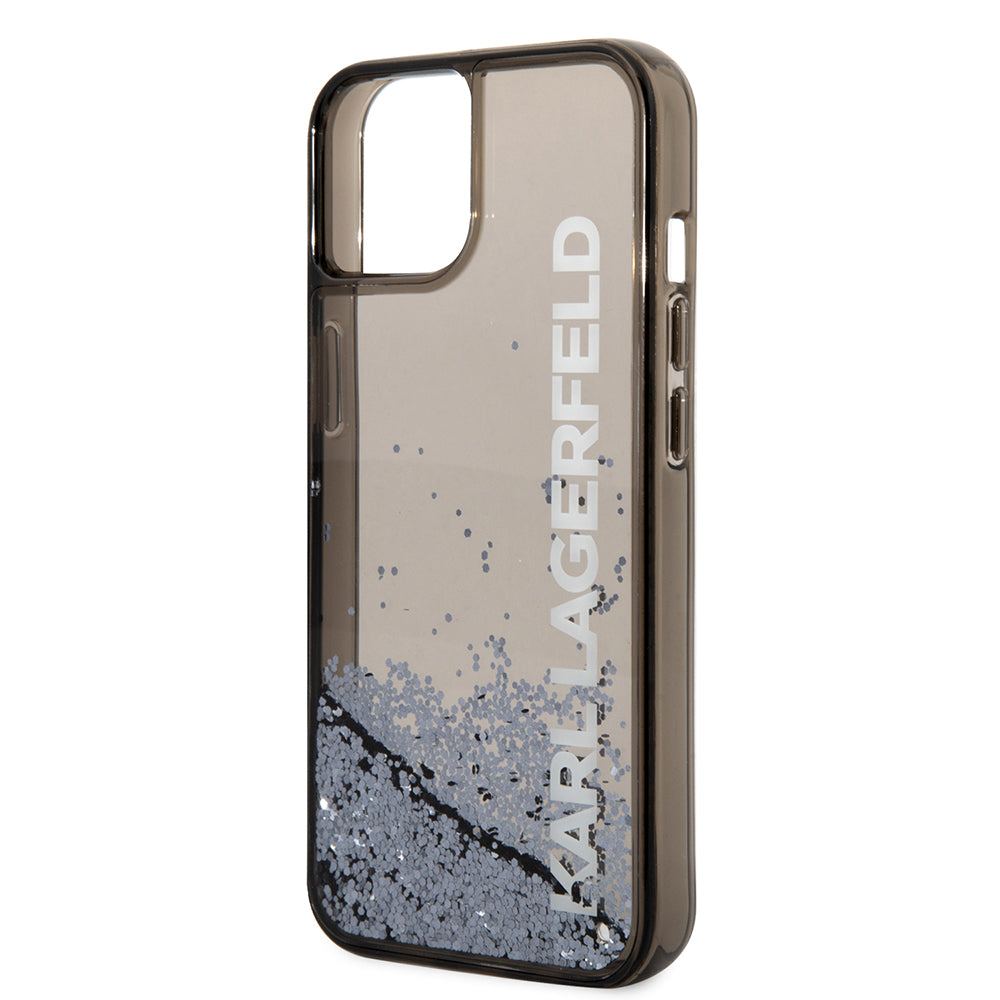 Cover til Apple iPhone 14, Karl Lagerfeld, Liquid Glitter KL Logo, Sort