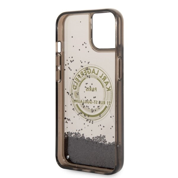 Cover til Apple iPhone 14, Karl Lagerfeld, Liquid Glitter RSG, Sort