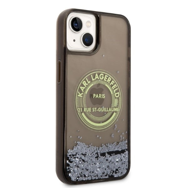 Cover til Apple iPhone 14, Karl Lagerfeld, Liquid Glitter RSG, Sort