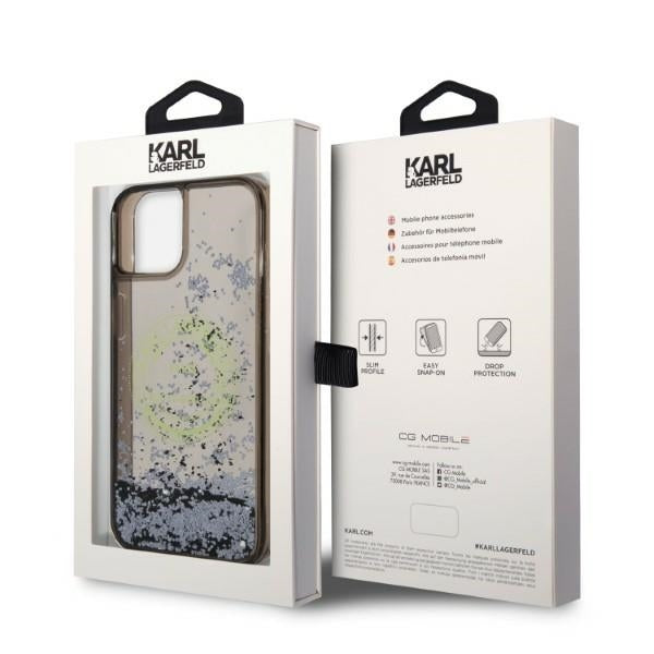 Cover til Apple iPhone 14, Karl Lagerfeld, Liquid Glitter RSG, Sort