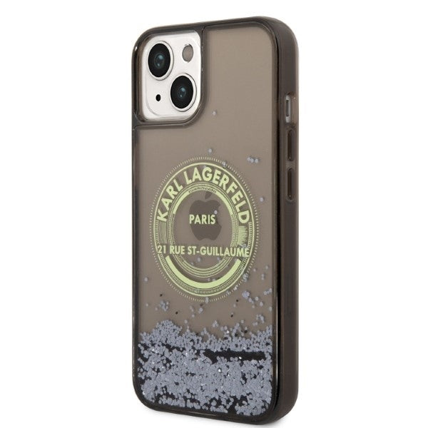 Cover til Apple iPhone 14, Karl Lagerfeld, Liquid Glitter RSG, Sort