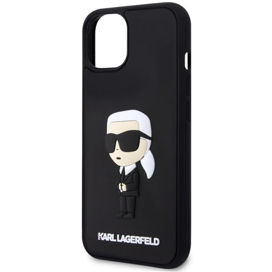 Etui til Apple iPhone 14 Plus, Karl Lagerfeld, 3D Rubber Ikonik Karl, Sort
