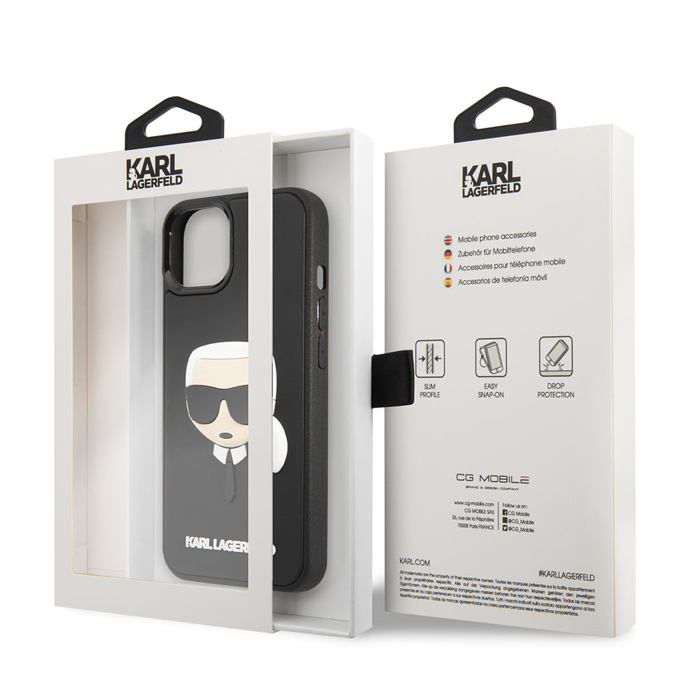 Etui til Apple iPhone 14 Plus, Karl Lagerfeld, 3D Rubber Karl's Head, Sort