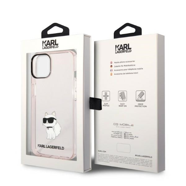 Etui til Apple iPhone 14 Plus, Karl Lagerfeld, Ikonik Choupette, Pink