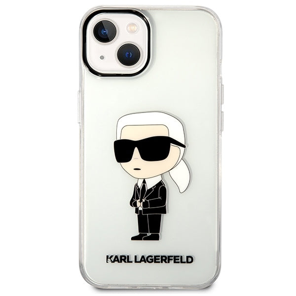 Cover til Apple iPhone 14 Plus, Karl Lagerfeld, Ikonik Karl, Gennemsigtig