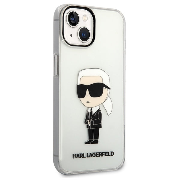 Cover til Apple iPhone 14 Plus, Karl Lagerfeld, Ikonik Karl, Gennemsigtig