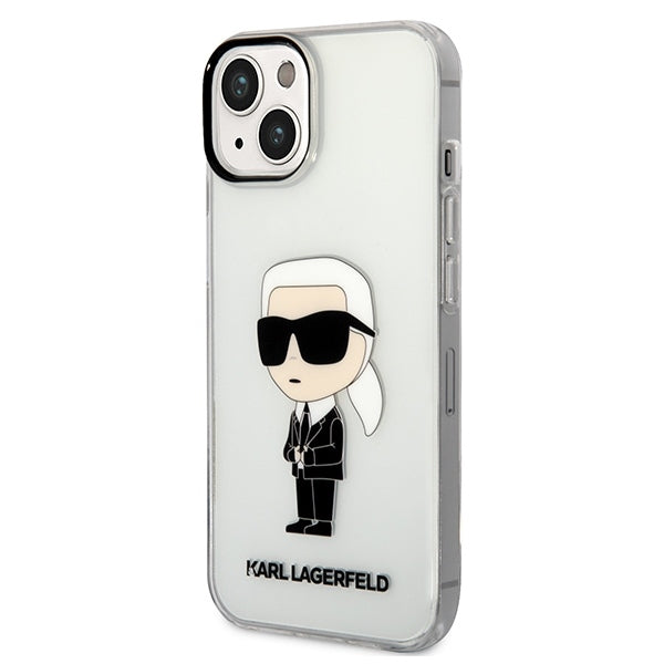 Cover til Apple iPhone 14 Plus, Karl Lagerfeld, Ikonik Karl, Gennemsigtig