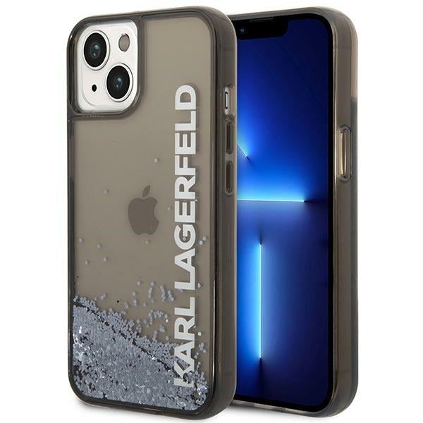 Cover til Apple iPhone 14 Plus, Karl Lagerfeld, Liquid Glitter KL Logo, Sort