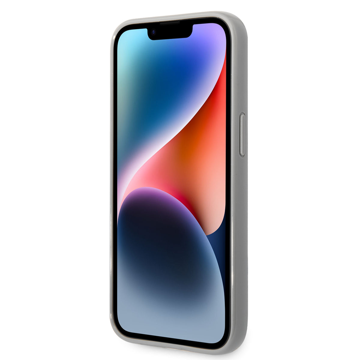 Etui til Apple iPhone 14 Plus, Karl Lagerfeld, Monogram Iridescent, Sølvfarvet