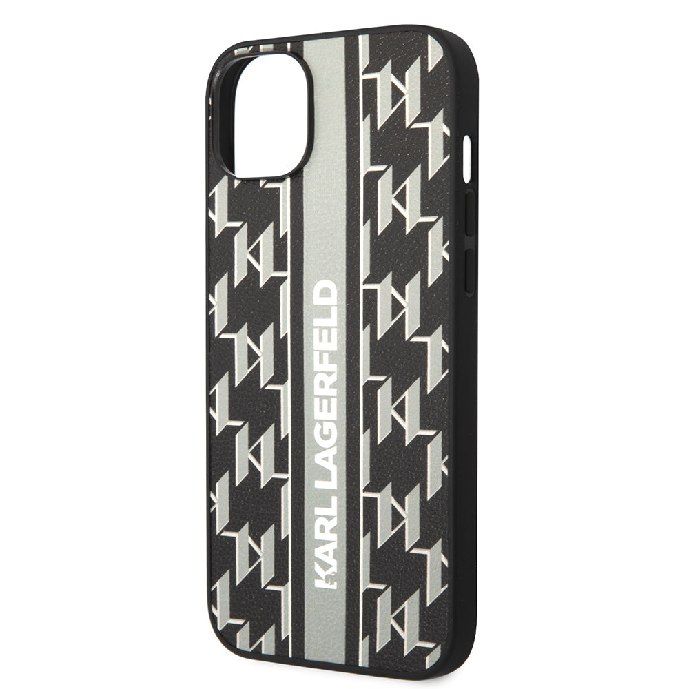Etui til Apple iPhone 14 Plus, Karl Lagerfeld, Monogram Stripe, Grå
