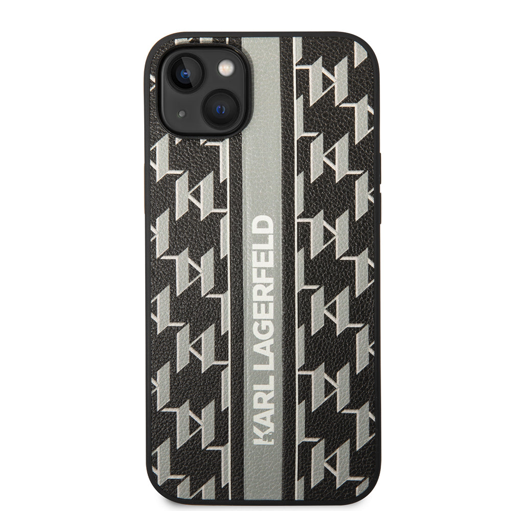 Etui til Apple iPhone 14 Plus, Karl Lagerfeld, Monogram Stripe, Grå