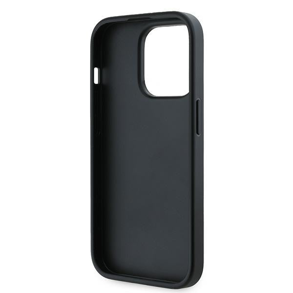 Etui til Apple iPhone 14 Pro, Karl Lagerfeld, Diagonal Quilted Script, Sort