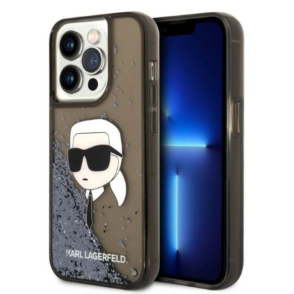 Etui til Apple iPhone 14 Pro, Karl Lagerfeld, Glitter Karl's Head, Sort
