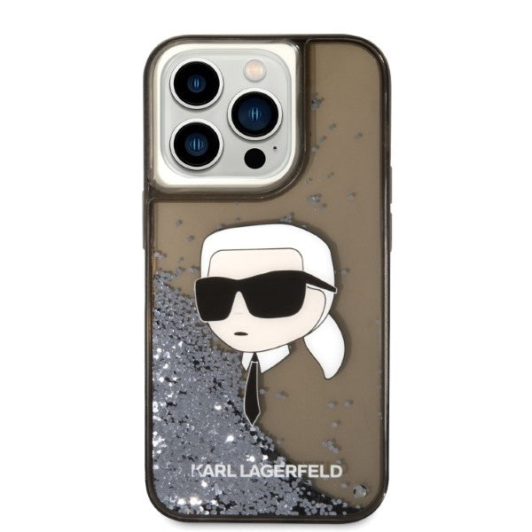 Etui til Apple iPhone 14 Pro, Karl Lagerfeld, Glitter Karl's Head, Sort