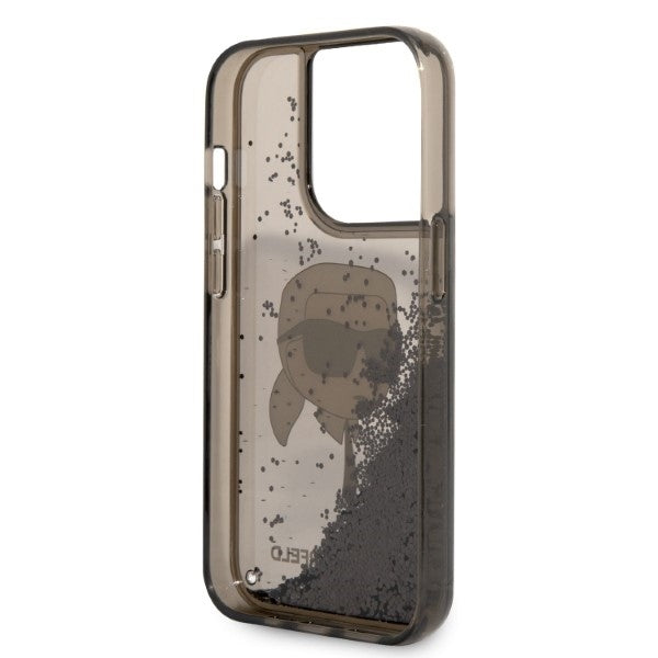 Etui til Apple iPhone 14 Pro, Karl Lagerfeld, Glitter Karl's Head, Sort