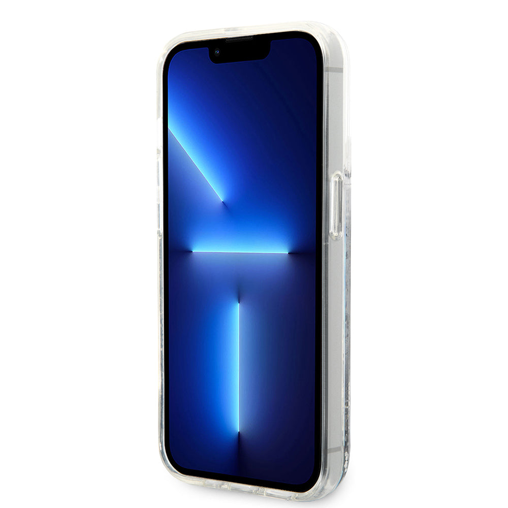 Etui til Apple iPhone 14 Pro, Karl Lagerfeld, Liquid Glitter RSG, Sølvfarvet