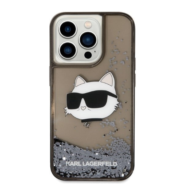 Etui til Apple iPhone 14 Pro Max, Karl Lagerfeld, Glitter Choupette's Head, Sort