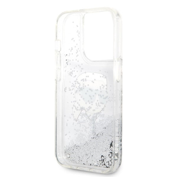 Cover til Apple iPhone 14 Pro Max, Karl Lagerfeld, Glitter Karl's Head, Sølvfarvet