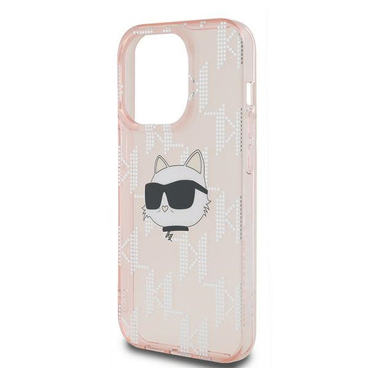 Etui til Apple iPhone 14 Pro Max, Karl Lagerfeld, IML Luxury Monogram Choupette's Head, Pink