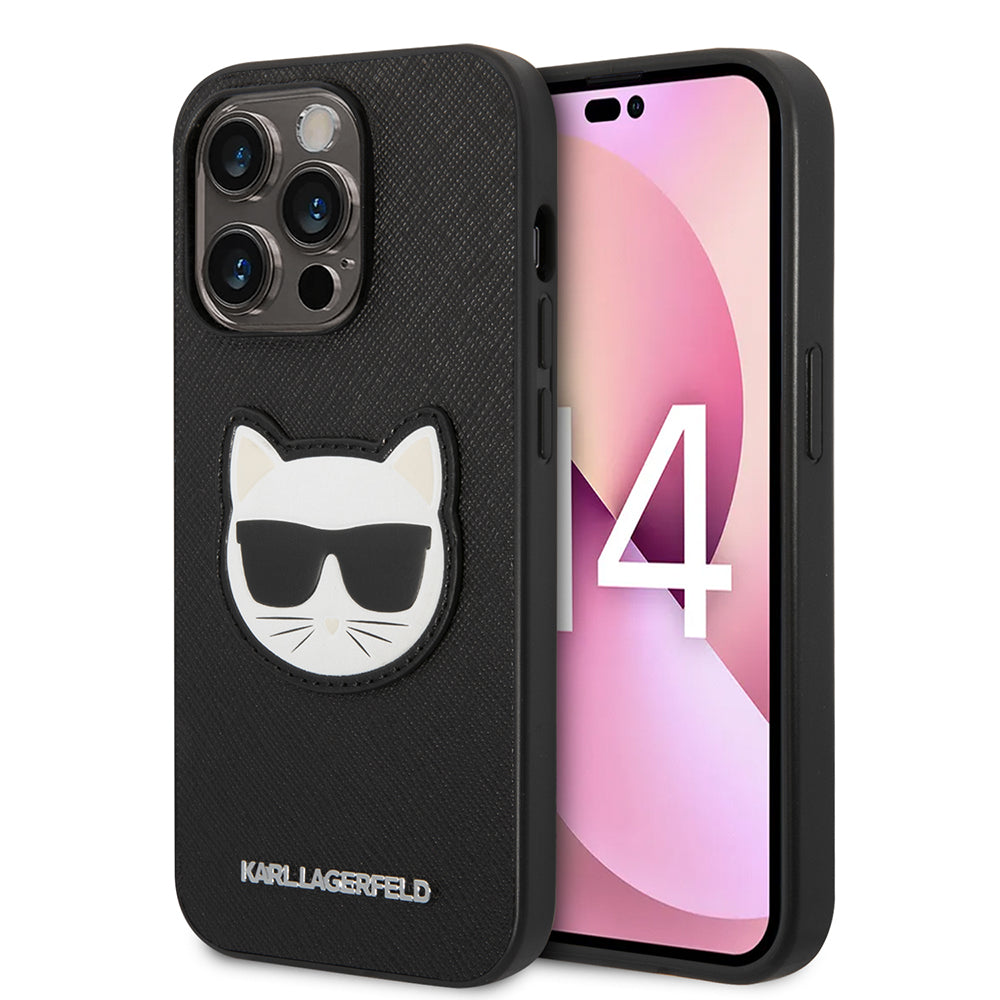 Etui til Apple iPhone 14 Pro Max, Karl Lagerfeld, Saffiano Choupette's Head, Sort