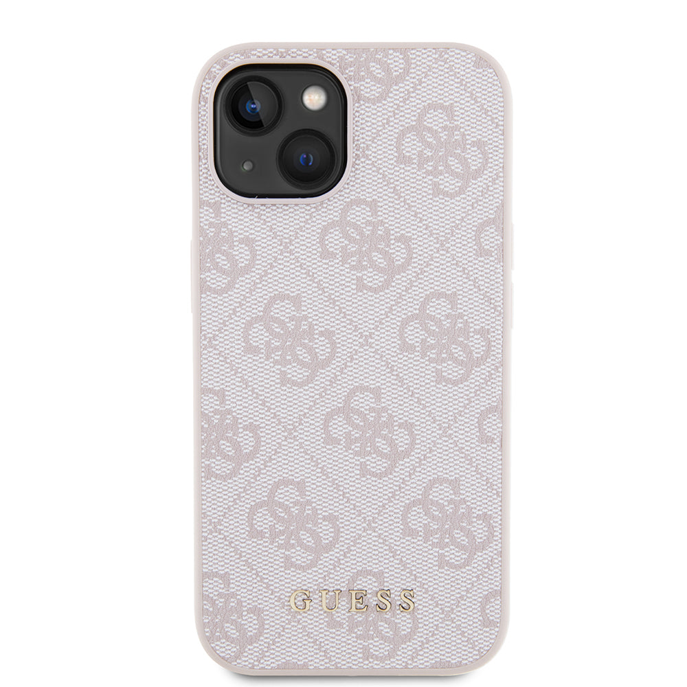 Etui til Apple iPhone 15, Guess, 4G Metal Gold Logo, Pink