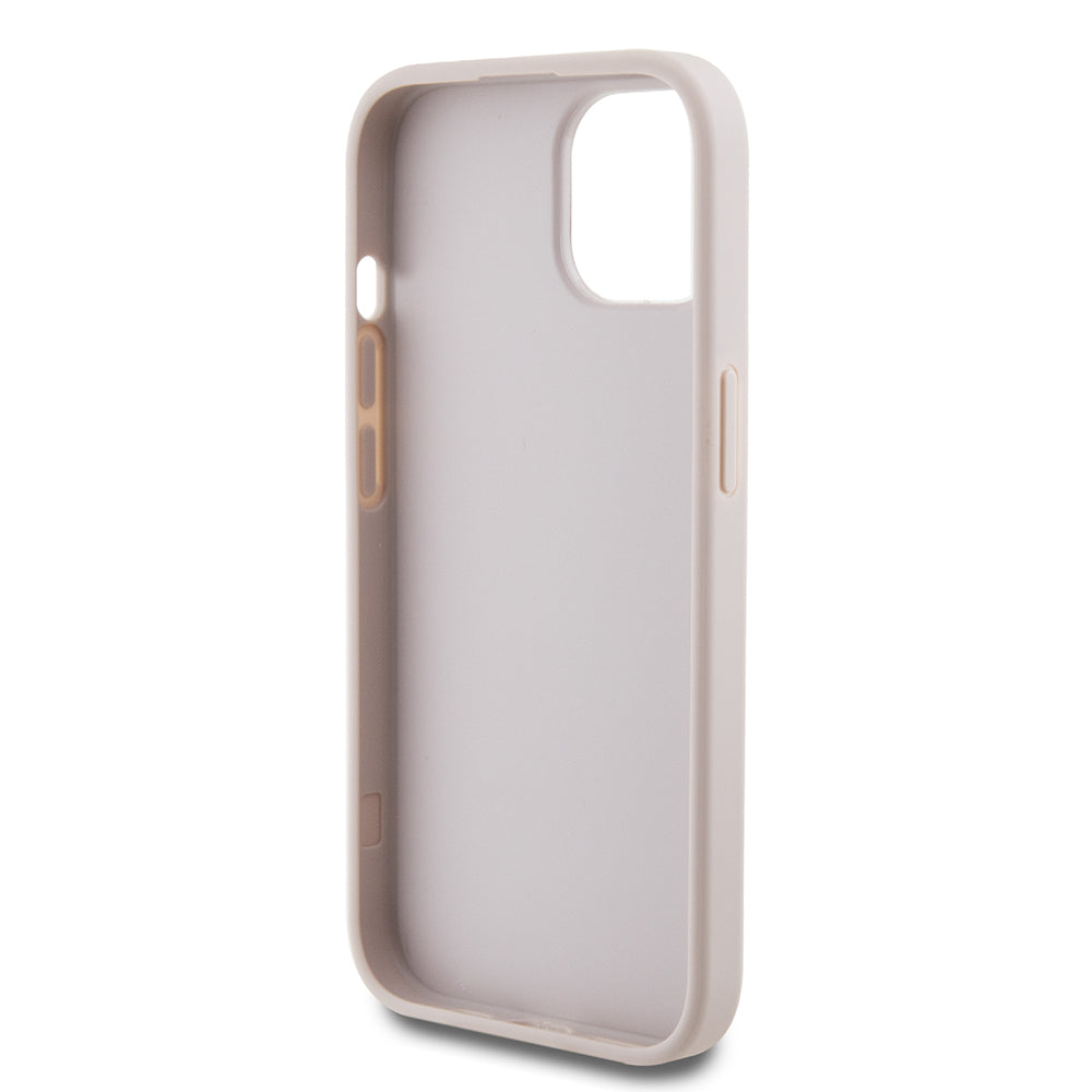 Etui til Apple iPhone 15, Guess, 4G Metal Gold Logo, Pink