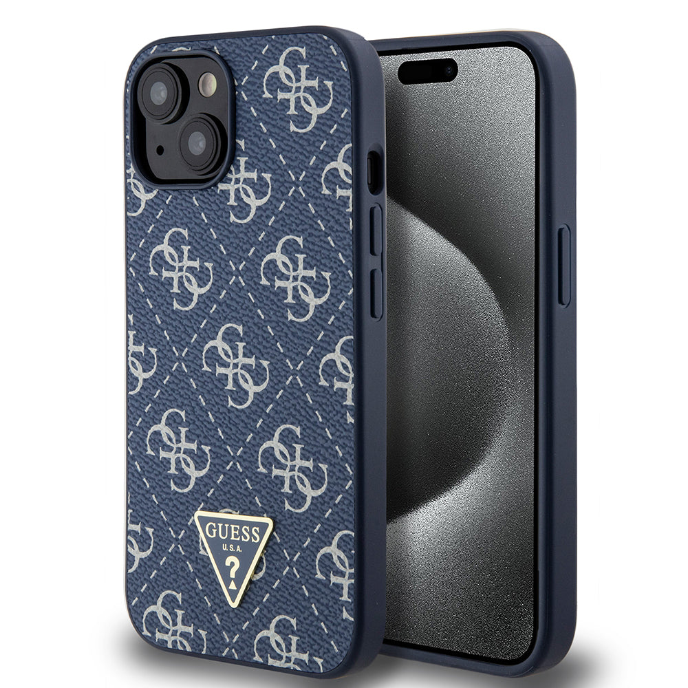Etui til Apple iPhone 15, Guess, 4G Triangle Logo, Blå