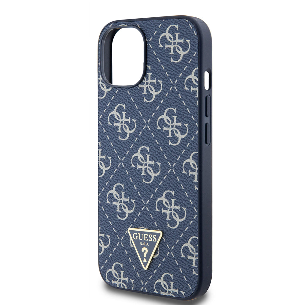 Etui til Apple iPhone 15, Guess, 4G Triangle Logo, Blå