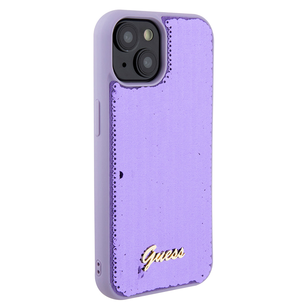 Etui til Apple iPhone 15, Guess, Sequin Script Metal, Lilla