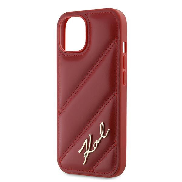 Etui til Apple iPhone 15, Karl Lagerfeld, Diagonal Quilted Script, Rosie