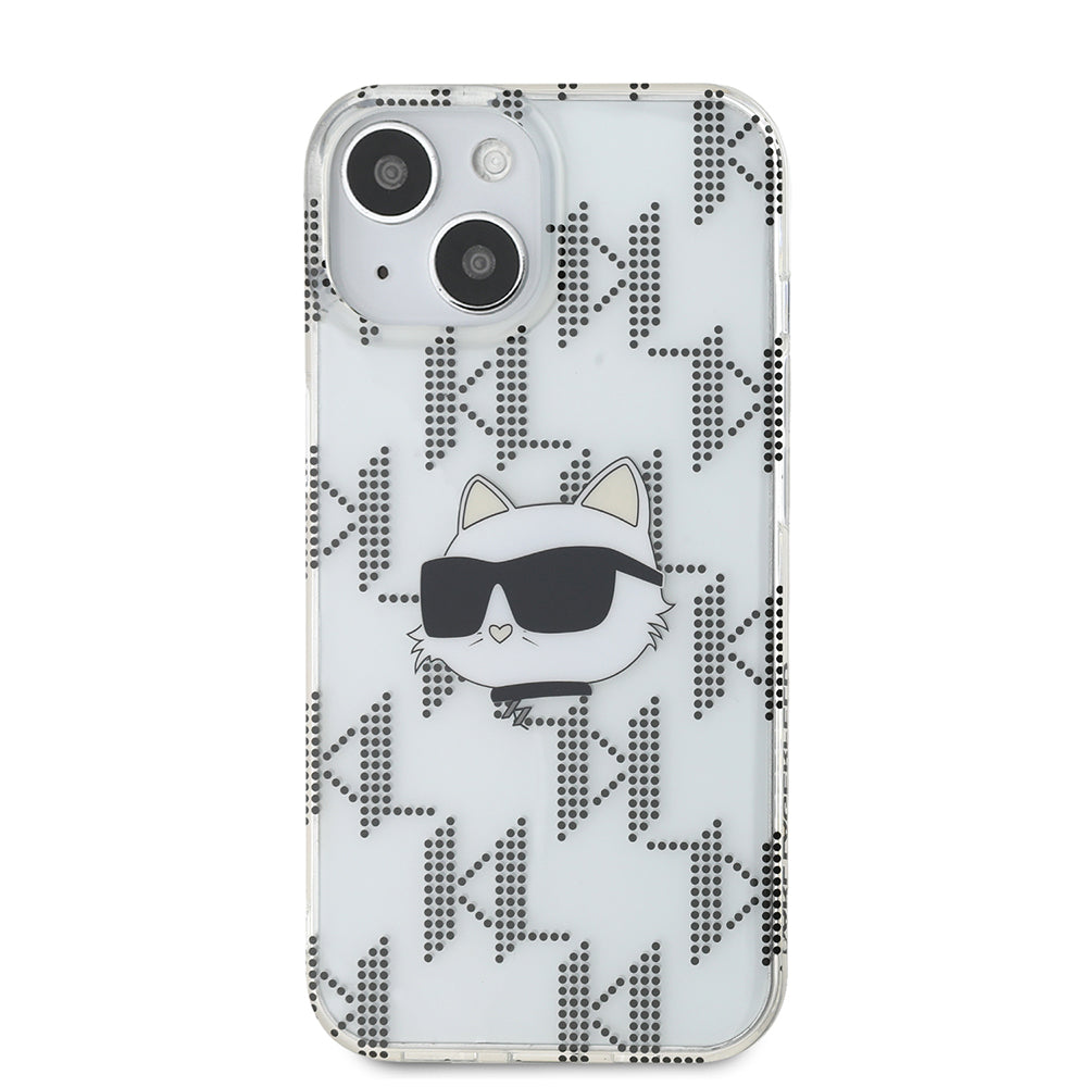 Cover til Apple iPhone 15, Karl Lagerfeld, IML Electroplated Choupette Head, Transparent