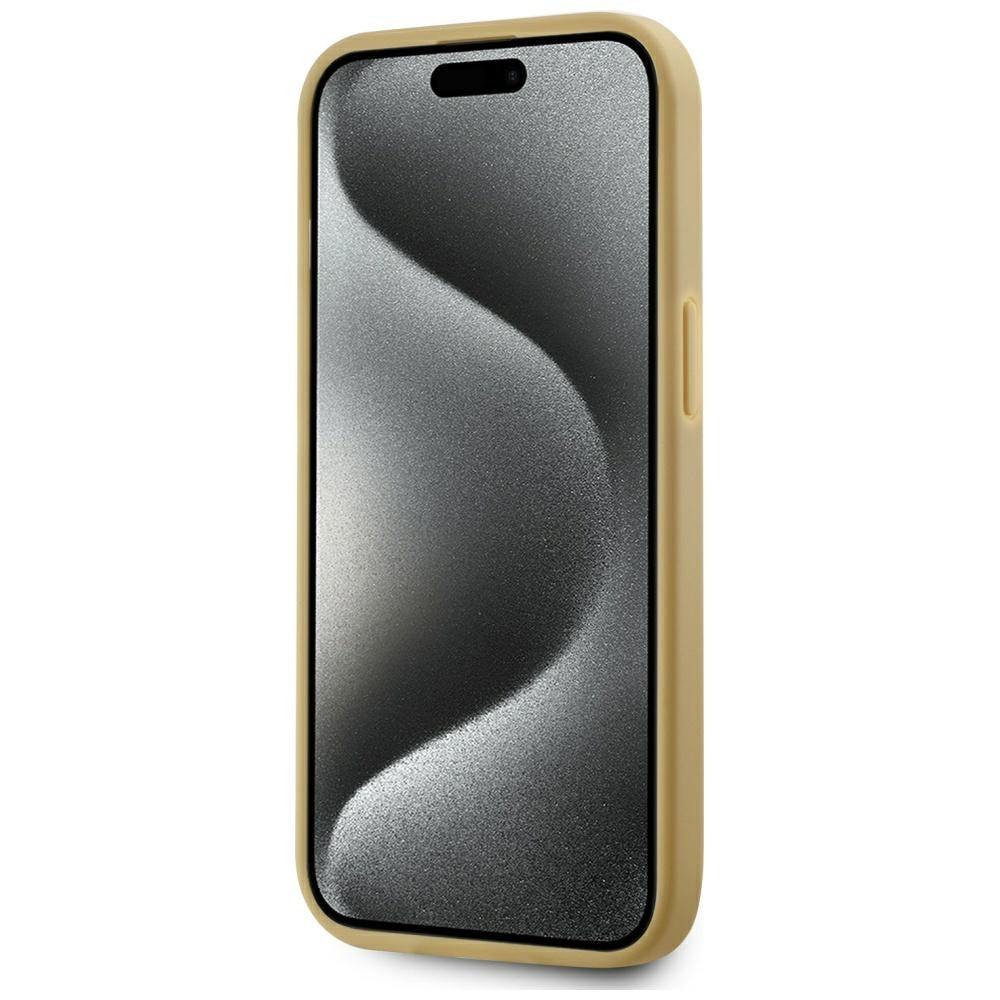Etui til Apple iPhone 15, Karl Lagerfeld, Metal Signature, Gylden
